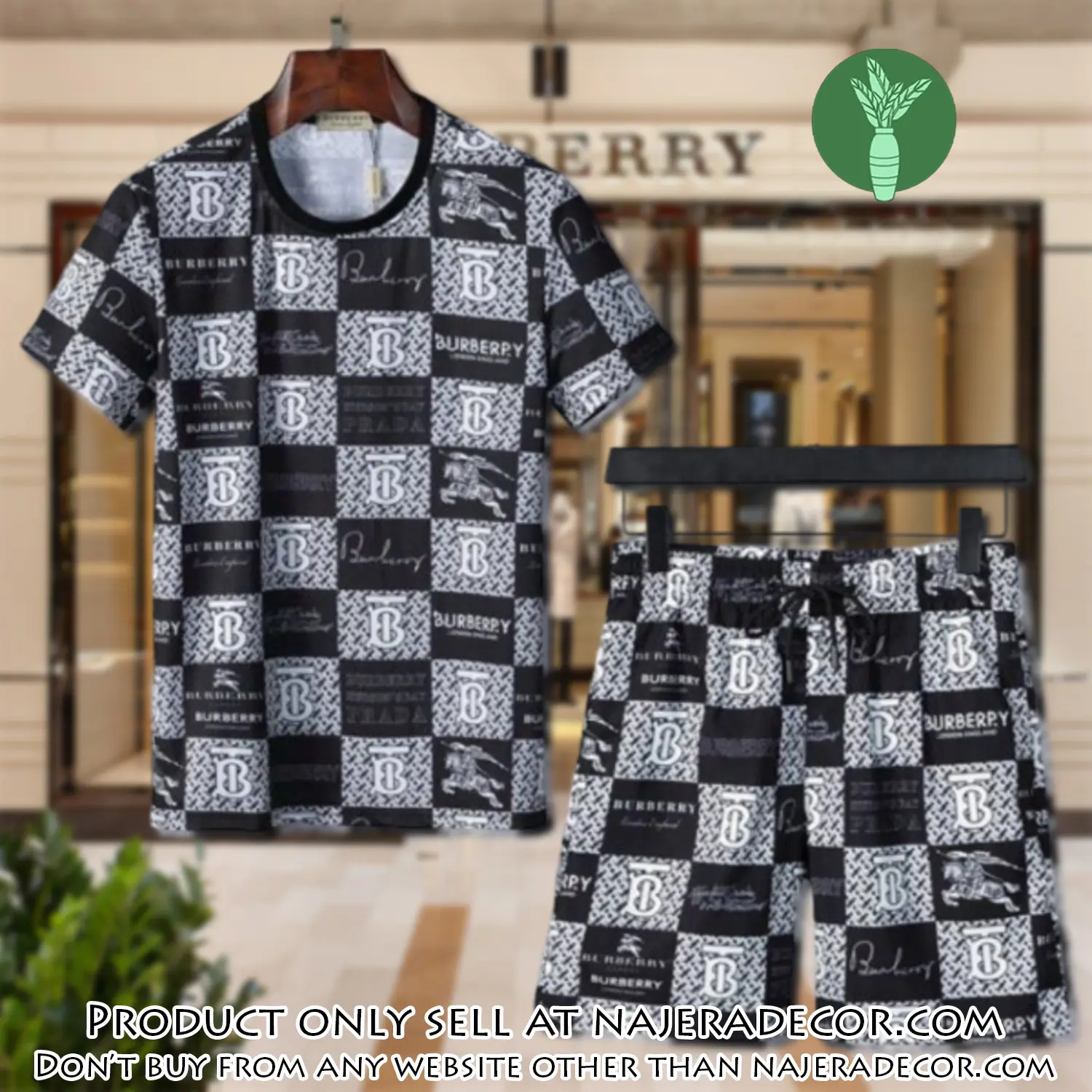 Burberry combo unisex tshirt & short limited luxury outfit cts1038 njr3003613